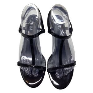 Vaneli Mohan T-strap Wedge Sandals In Black‎ Size 9.5
